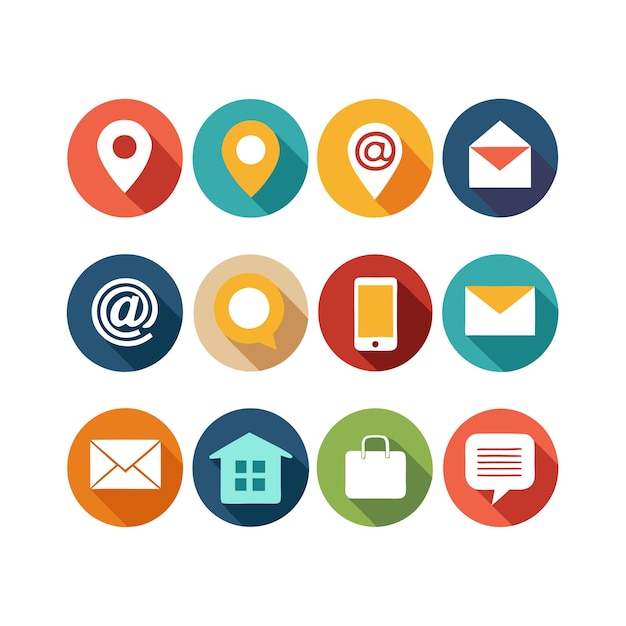 Colección de conjuntos de iconos de contacto para sitios web y aplicaciones móviles