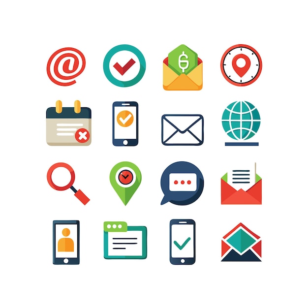 Colección de conjuntos de iconos de contacto para sitios web y aplicaciones móviles