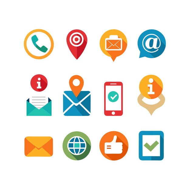 Colección de conjuntos de iconos de contacto para sitios web y aplicaciones móviles
