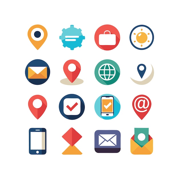 Colección de conjuntos de iconos de contacto para sitios web y aplicaciones móviles
