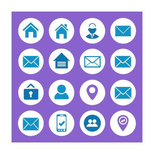 Colección de conjuntos de iconos de contacto para sitios web y aplicaciones móviles