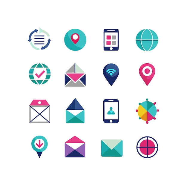 Colección de conjuntos de iconos de contacto para sitios web y aplicaciones móviles