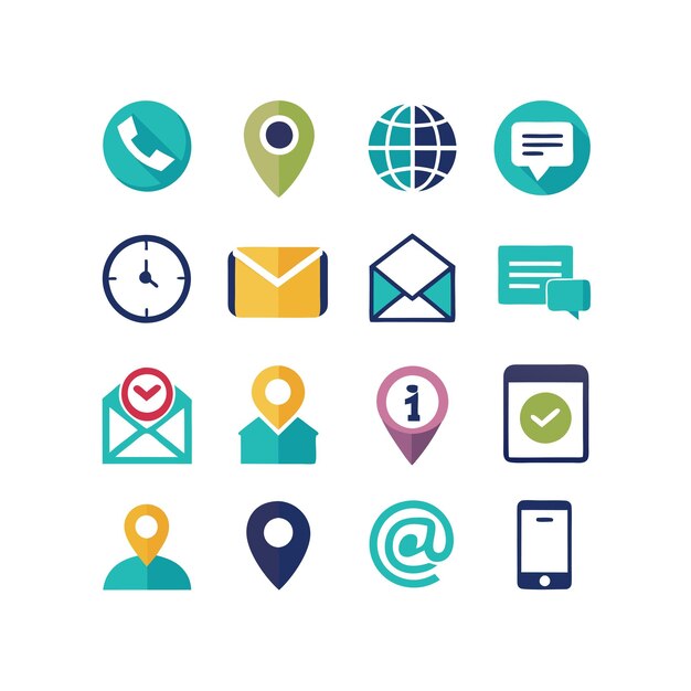 Colección de conjuntos de iconos de contacto para sitios web y aplicaciones móviles
