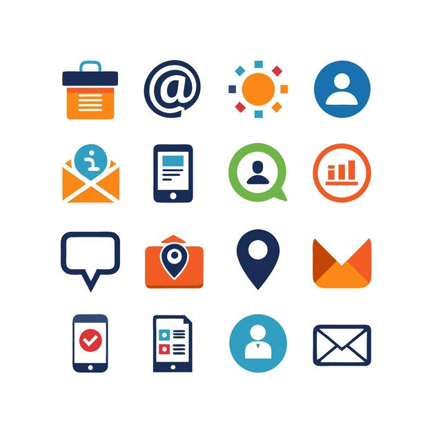 Colección de conjuntos de iconos de contacto para sitios web y aplicaciones móviles