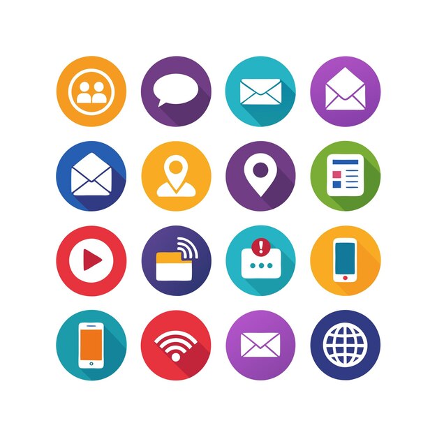 Colección de conjuntos de iconos de contacto para sitios web y aplicaciones móviles