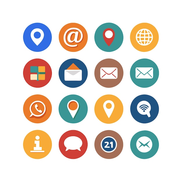 Colección de conjuntos de iconos de contacto para sitios web y aplicaciones móviles