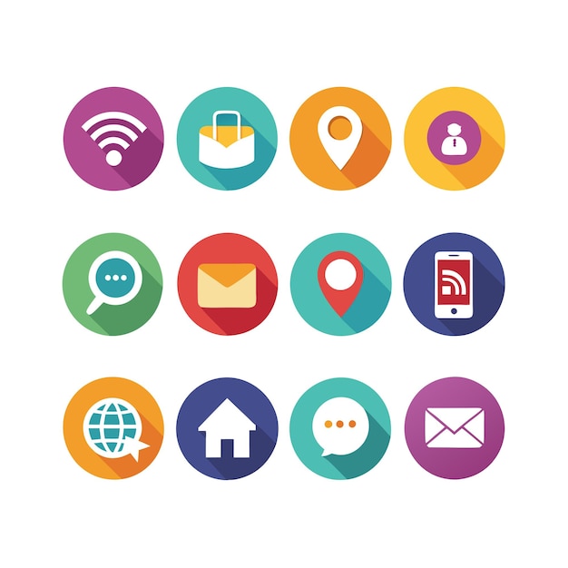 Colección de conjuntos de iconos de contacto para sitios web y aplicaciones móviles