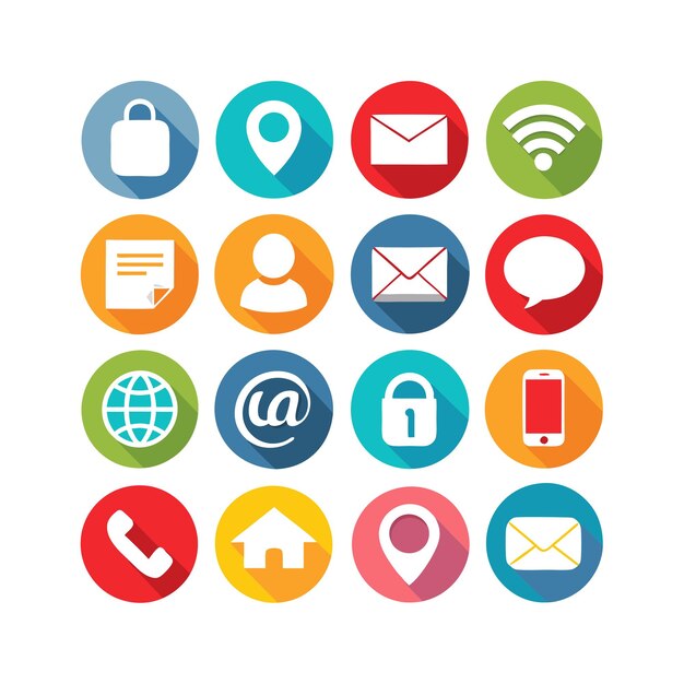 Colección de conjuntos de iconos de contacto para sitios web y aplicaciones móviles