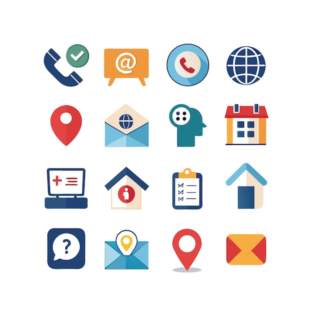 Colección de conjuntos de iconos de contacto para sitios web y aplicaciones móviles