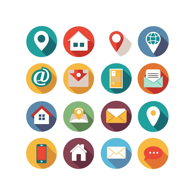 Colección de conjuntos de iconos de contacto para sitios web y aplicaciones móviles