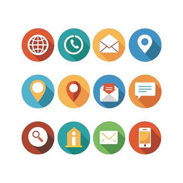 Colección de conjuntos de iconos de contacto para sitios web y aplicaciones móviles