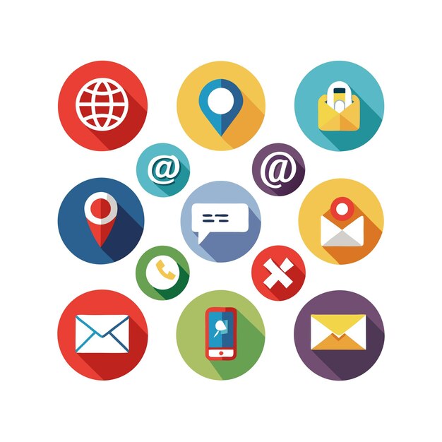 Colección de conjuntos de iconos de contacto para sitios web y aplicaciones móviles