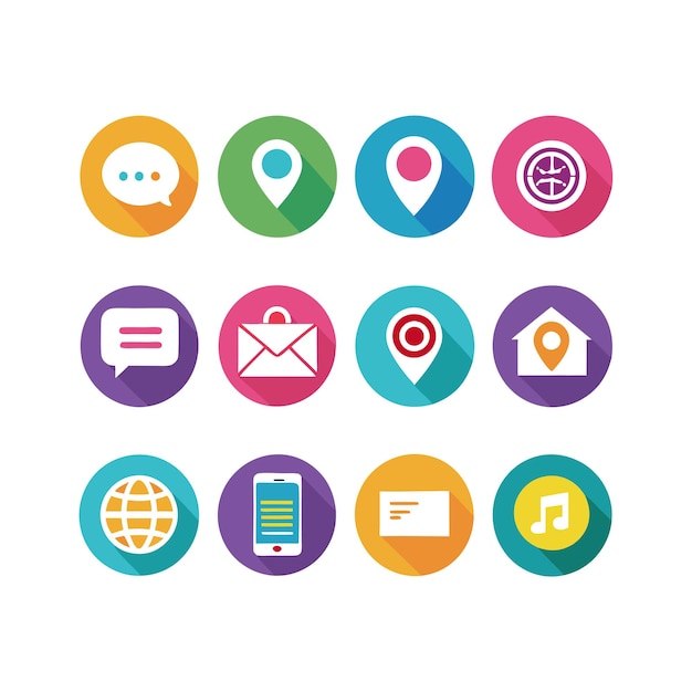 Colección de conjuntos de iconos de contacto para sitios web y aplicaciones móviles