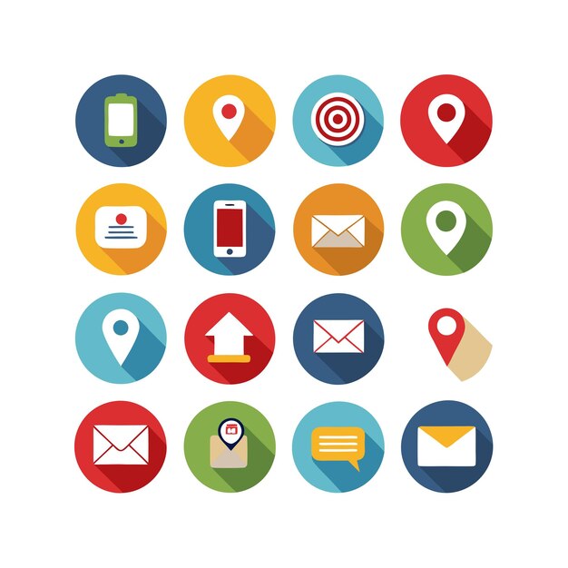 Colección de conjuntos de iconos de contacto para sitios web y aplicaciones móviles