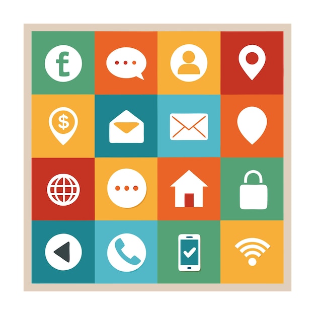 Colección de conjuntos de iconos de contacto para sitios web y aplicaciones móviles