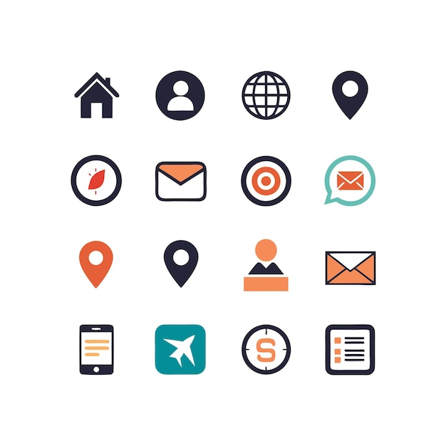 Colección de conjuntos de iconos de contacto para sitios web y aplicaciones móviles