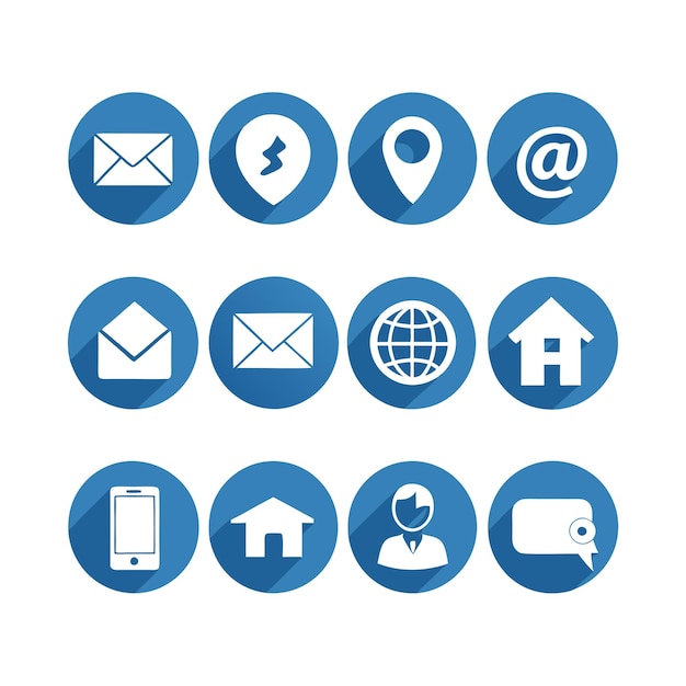 Colección de conjuntos de iconos de contacto para sitios web y aplicaciones móviles
