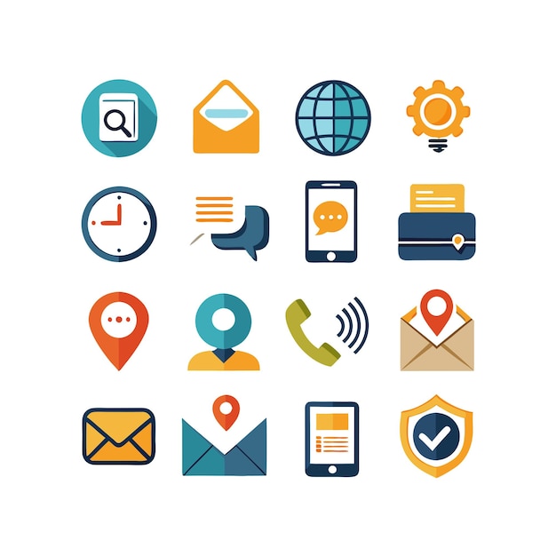 Colección de conjuntos de iconos de contacto para sitios web y aplicaciones móviles
