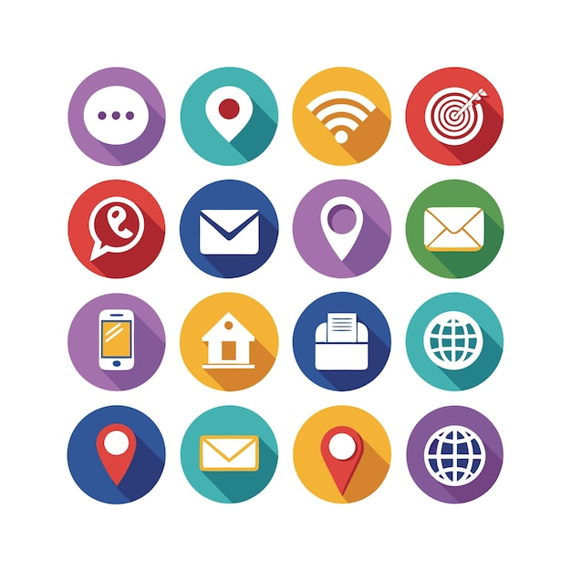 Colección de conjuntos de iconos de contacto para sitios web y aplicaciones móviles