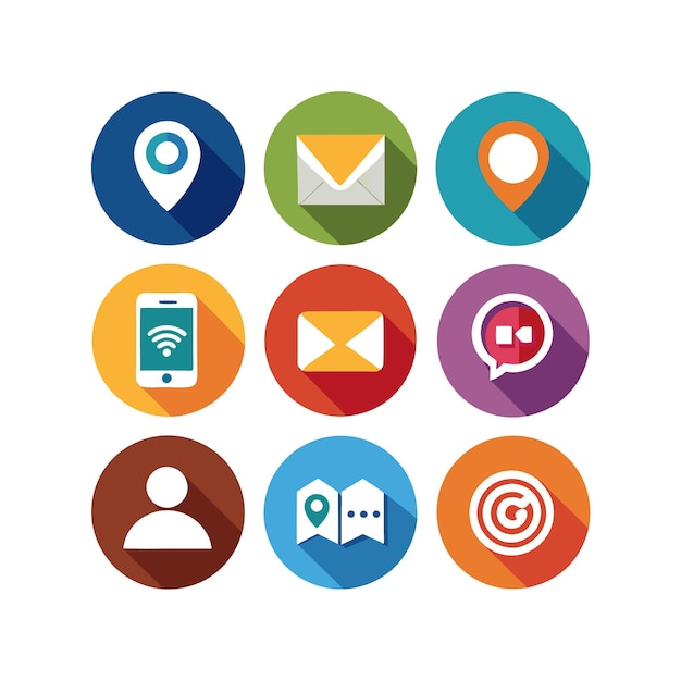 Colección de conjuntos de iconos de contacto para sitios web y aplicaciones móviles