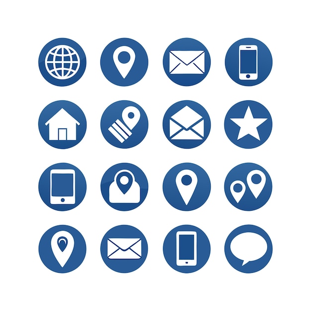 Colección de conjuntos de iconos de contacto para sitios web y aplicaciones móviles