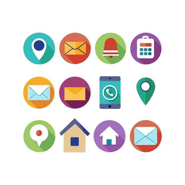 Colección de conjuntos de iconos de contacto para sitios web y aplicaciones móviles