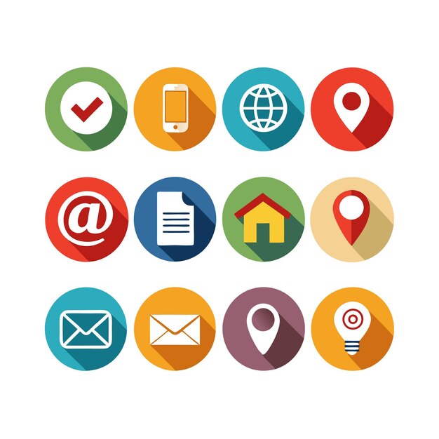 Colección de conjuntos de iconos de contacto para sitios web y aplicaciones móviles