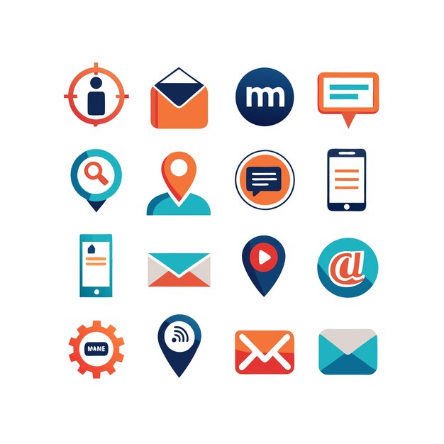 Colección de conjuntos de iconos de contacto para sitios web y aplicaciones móviles