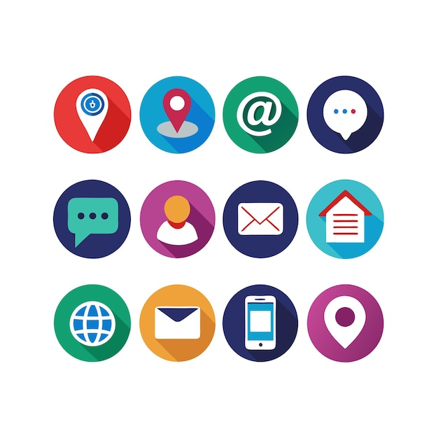 Colección de conjuntos de iconos de contacto para sitios web y aplicaciones móviles