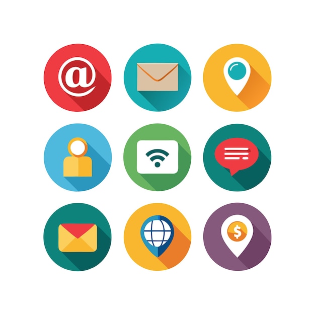 Colección de conjuntos de iconos de contacto para sitios web y aplicaciones móviles