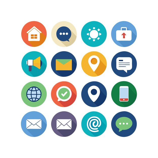 Colección de conjuntos de iconos de contacto para sitios web y aplicaciones móviles