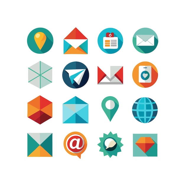 Colección de conjuntos de iconos de contacto para sitios web y aplicaciones móviles