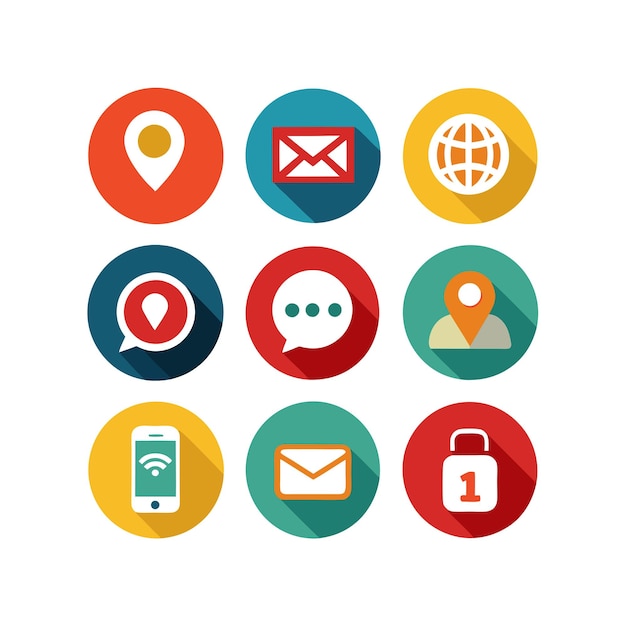 Colección de conjuntos de iconos de contacto para sitios web y aplicaciones móviles