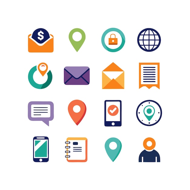 Colección de conjuntos de iconos de contacto para sitios web y aplicaciones móviles