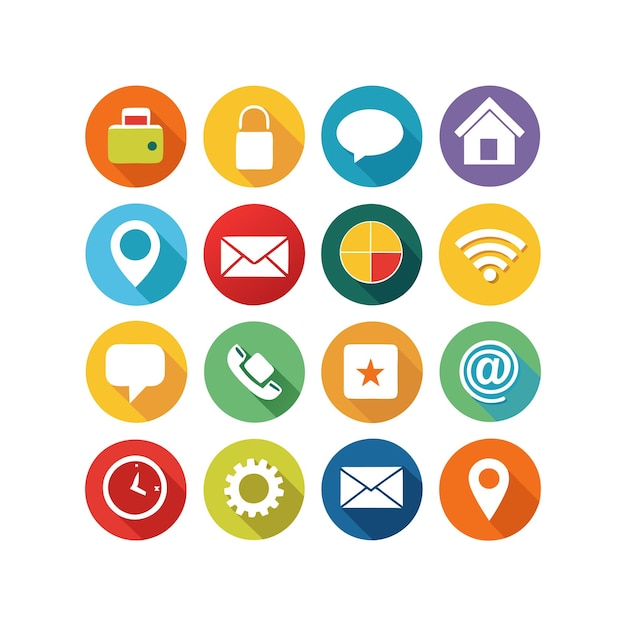 Colección de conjuntos de iconos de contacto para sitios web y aplicaciones móviles