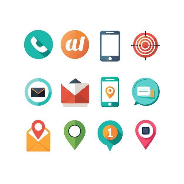 Colección de conjuntos de iconos de contacto para sitios web y aplicaciones móviles