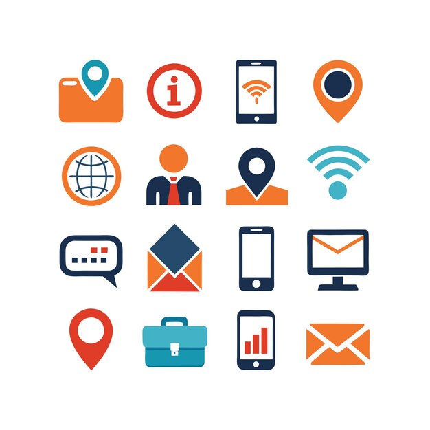 Colección de conjuntos de iconos de contacto para sitios web y aplicaciones móviles
