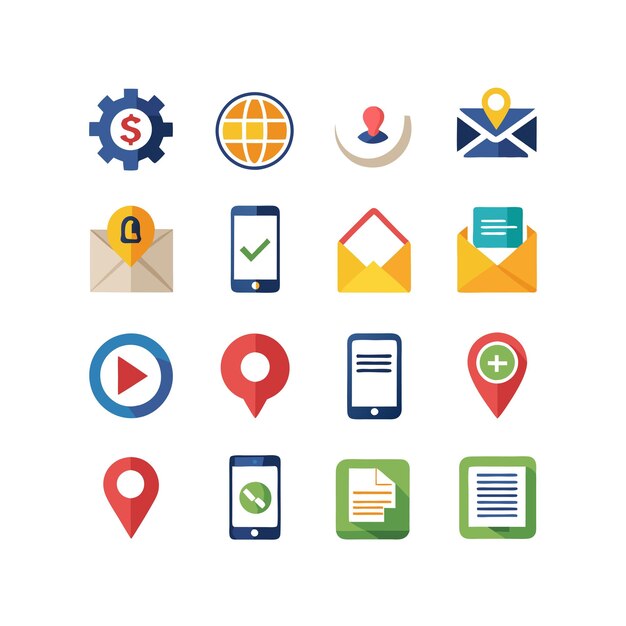 Colección de conjuntos de iconos de contacto para sitios web y aplicaciones móviles