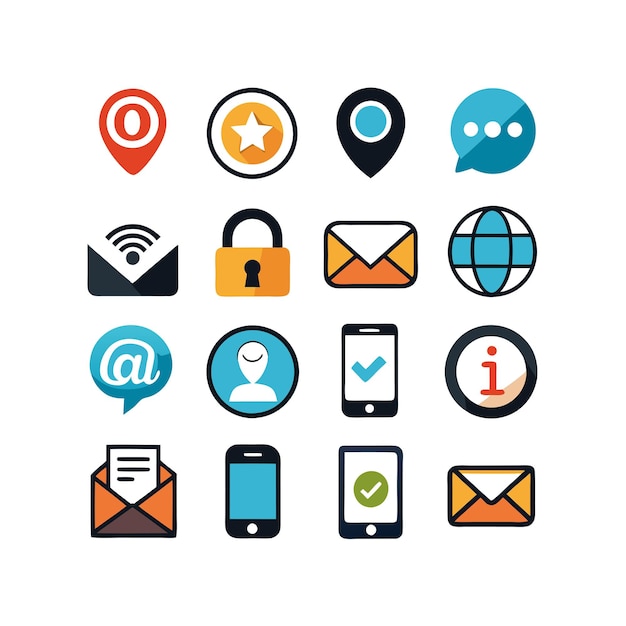 Colección de conjuntos de iconos de contacto para sitios web y aplicaciones móviles