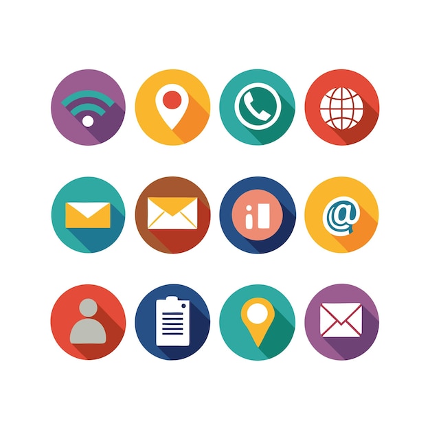 Colección de conjuntos de iconos de contacto para sitios web y aplicaciones móviles