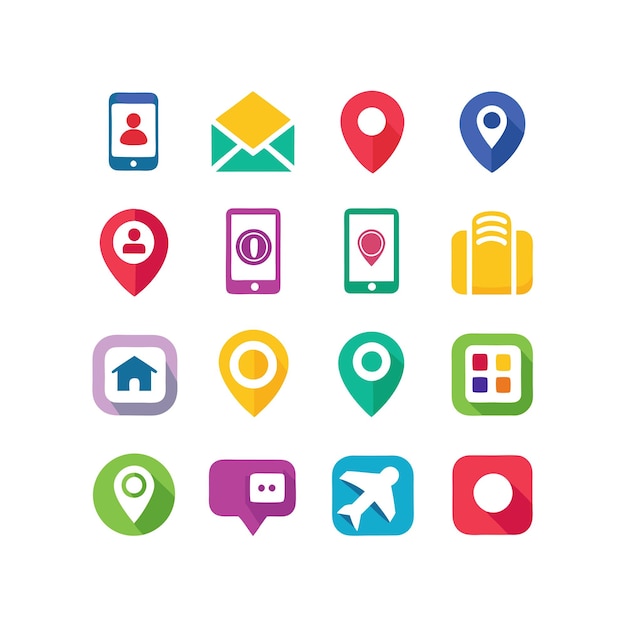 Colección de conjuntos de iconos de contacto para sitios web y aplicaciones móviles