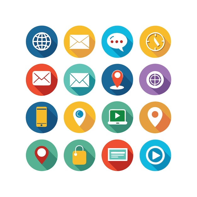Colección de conjuntos de iconos de contacto para sitios web y aplicaciones móviles