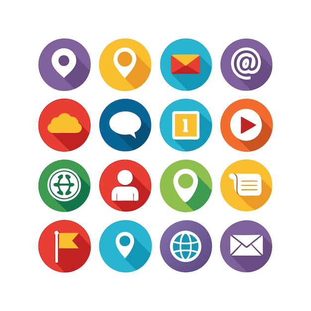Colección de conjuntos de iconos de contacto para sitios web y aplicaciones móviles