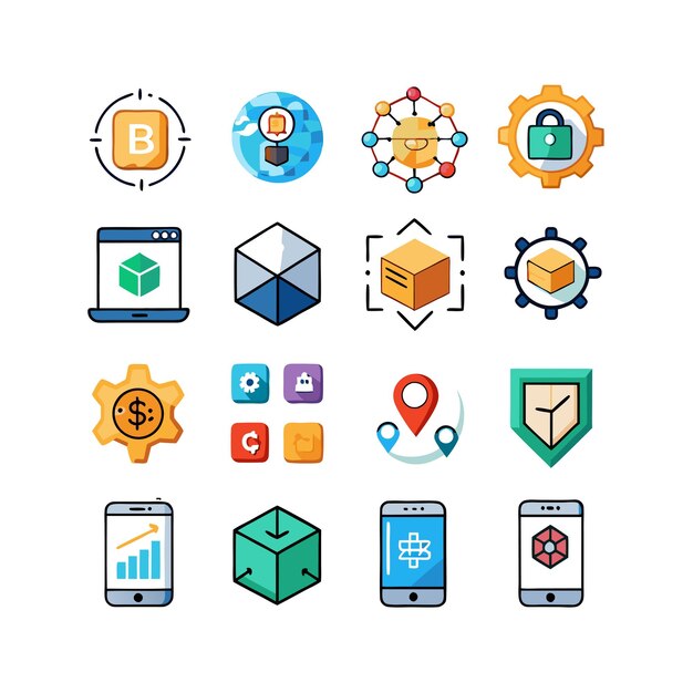 Colección de conjuntos de iconos de contacto para sitios web y aplicaciones móviles