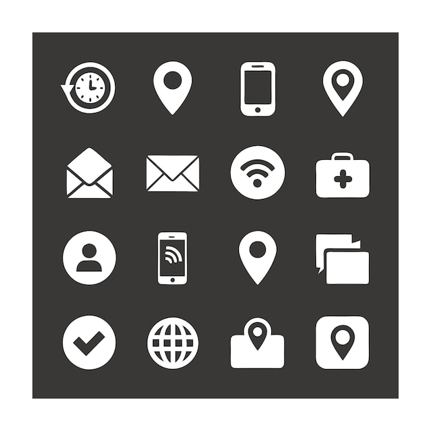 Colección de conjuntos de iconos de contacto para sitios web y aplicaciones móviles