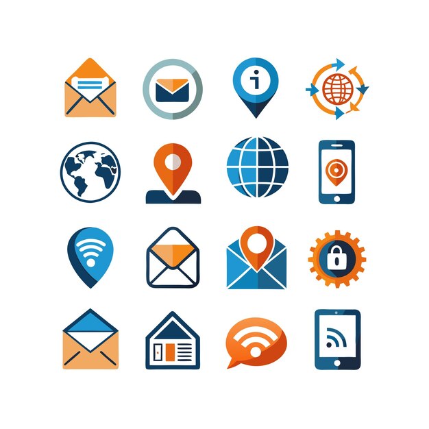 Colección de conjuntos de iconos de contacto para sitios web y aplicaciones móviles