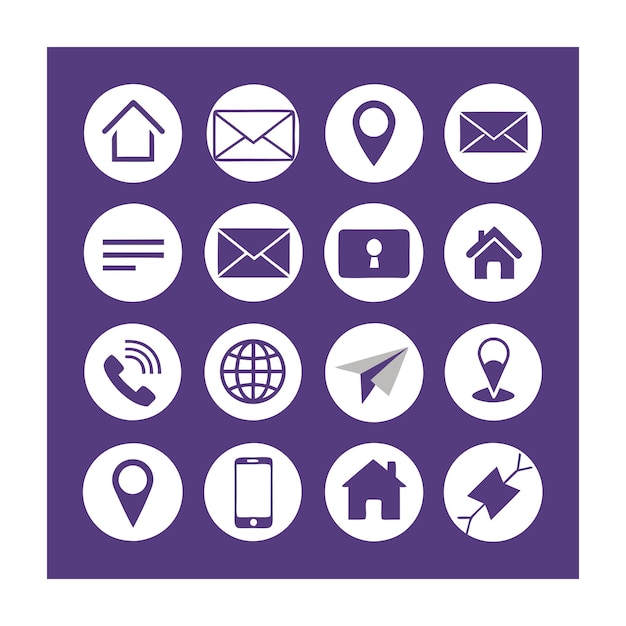 Colección de conjuntos de iconos de contacto para sitios web y aplicaciones móviles