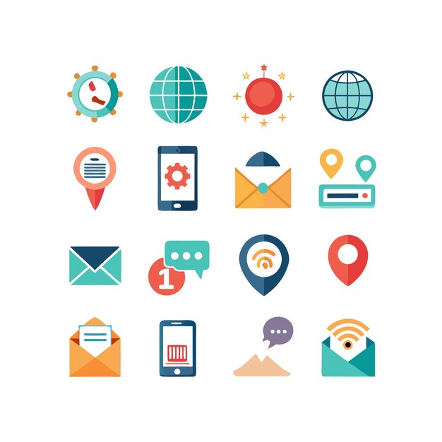 Colección de conjuntos de iconos de contacto para sitios web y aplicaciones móviles
