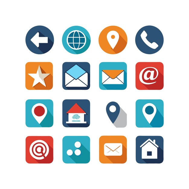 Colección de conjuntos de iconos de contacto para sitios web y aplicaciones móviles