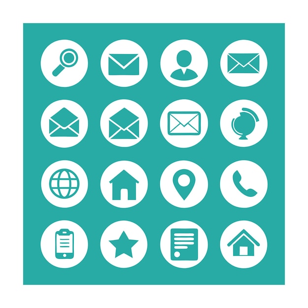 Colección de conjuntos de iconos de contacto para sitios web y aplicaciones móviles